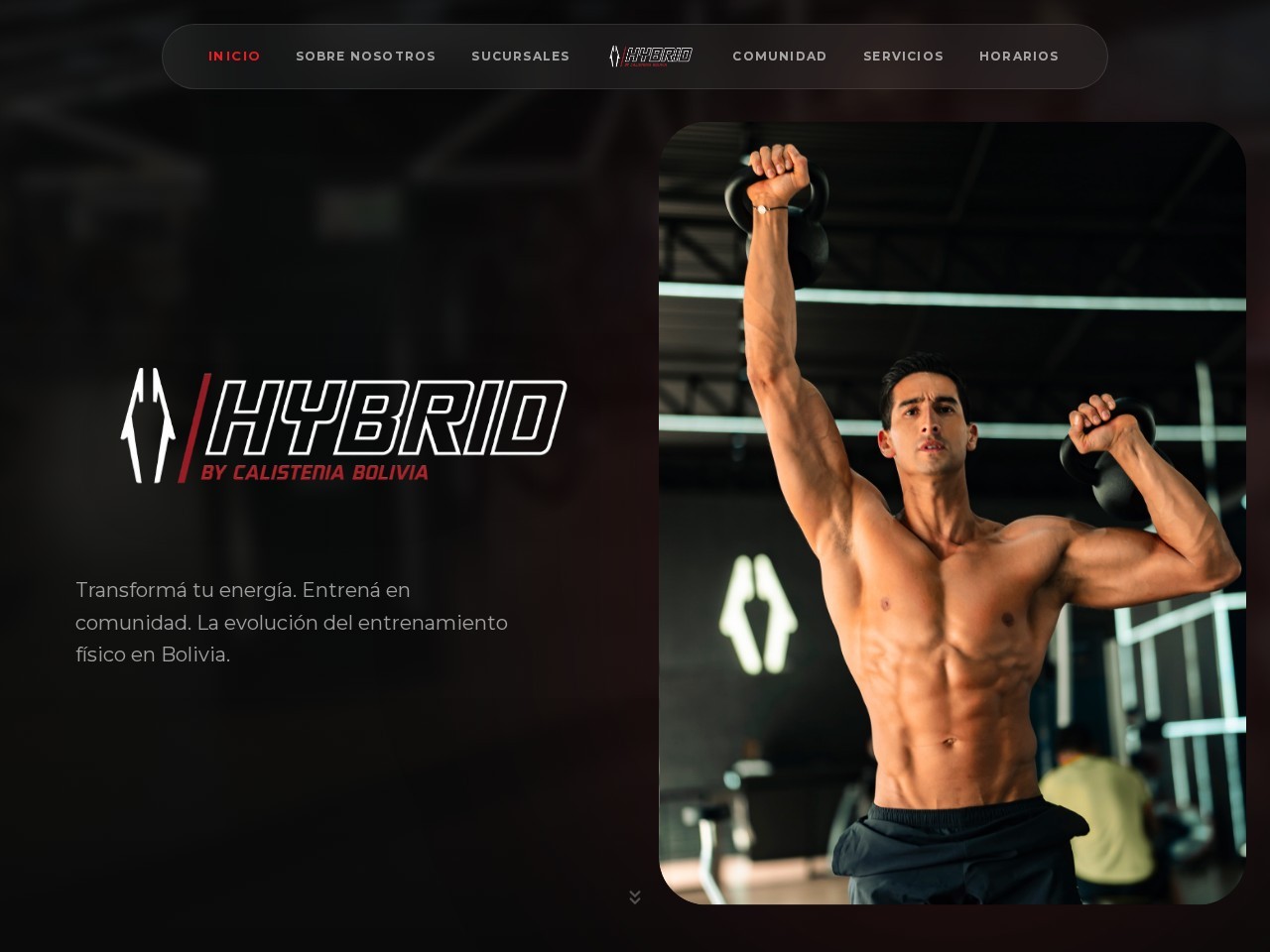 Sitio web de Hybrid By Calistenia Bolivia